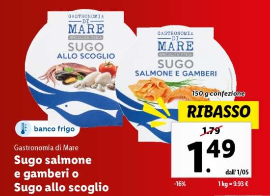 Sugo salmone e gamberi o Sugo allo scoglio
