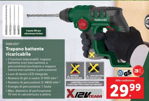 PARKSIDE® Trapano battente ricaricabile
