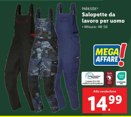 Salopette da lavoro per uomo