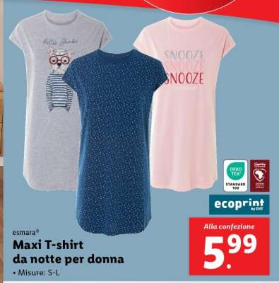 Maxi t-shirt da notte per donna
