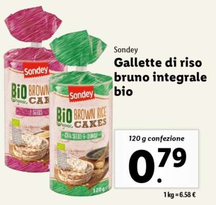 Sondey Gallette di riso bruno integrale bio