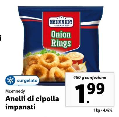 Anelli di cipolla impanati