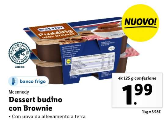 Dessert budino con Brownie