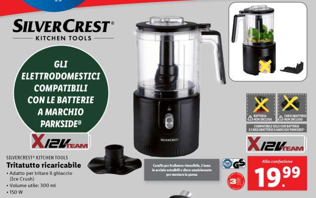SILVERCREST® KITCHEN TOOLS Tritatutto ricaricabile