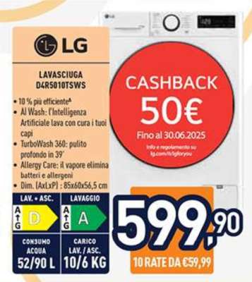 LG LAVASCIUGA D4R5010TSWS