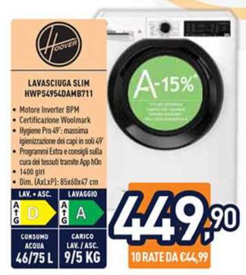 Hoover LAVASCIUGA SLIM HWPS4954DAMB711