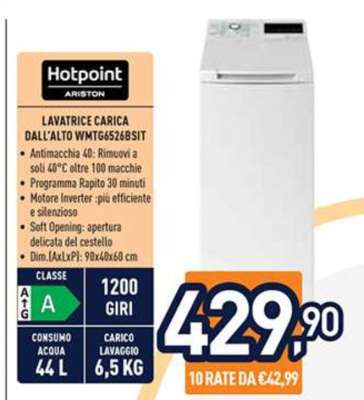 Hotpoint Ariston Lavatrice Carica Dall'Alto WMTG6526BSIT