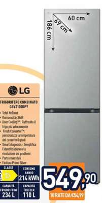 LG Frigorifero Combinato GBV3100DPY