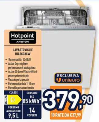 Hotpoint Ariston Lavastoviglie HIC3C33CW