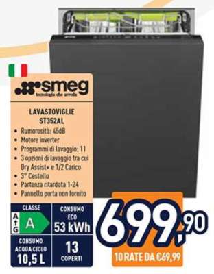 Lavastoviglie SMEG ST352AL