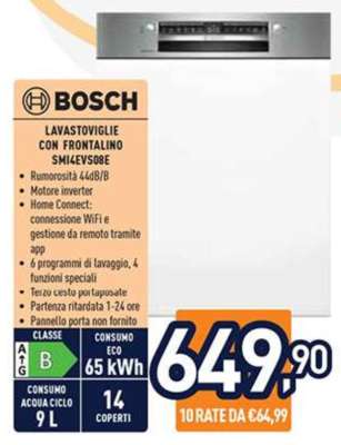 BOSCH LAVASTOVIGLIE CON FRONTALINO SM14EVS08E
