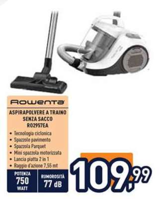 Rowenta Aspirapolvere a Traino Senza Sacco RO2957EA