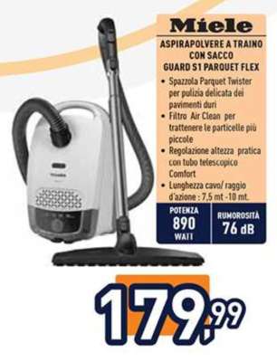 Miele Aspirapolvere a Traino con Sacco Guard S1 Parquet Flex