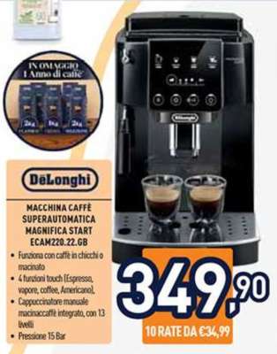 DeLonghi Macchina Caffè Superautomatica Magnifica Start ECAM220.22.GB