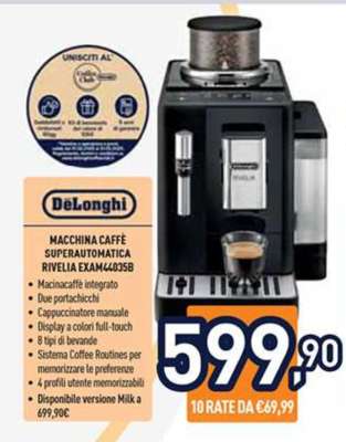 DeLonghi Macchina Caffè Superautomatica RIVELLA EXAM44035B