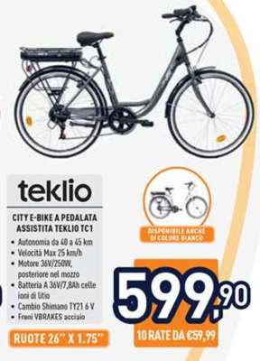 CITY E-BIKE A PEDALATA ASSISTITA TEKLIO TC1