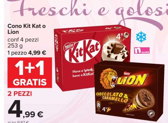 Cono Kit Kat o Lion