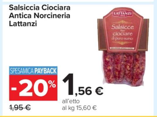 Salsiccia Ciociara Antica Norcineria Lattanzi