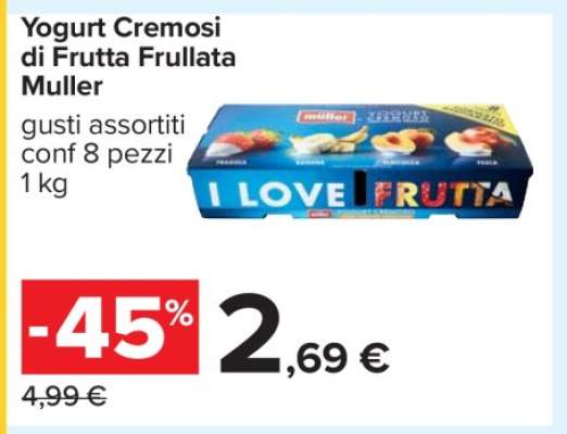Yogurt Cremosi di Frutta Frullata Muller
