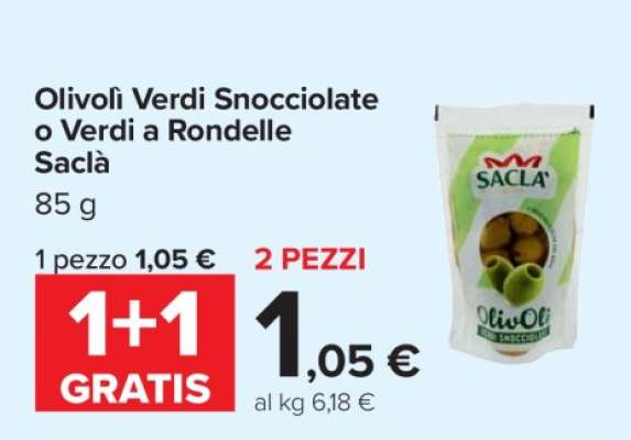 Olive Verdi Snocciolate o Verdi a Rondelle Saclà