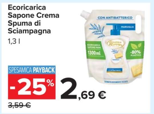 Ecoricarica Sapone Crema Spuma di Sciampagna