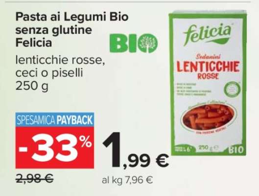 Pasta ai Legumi Bio senza glutine Felicia