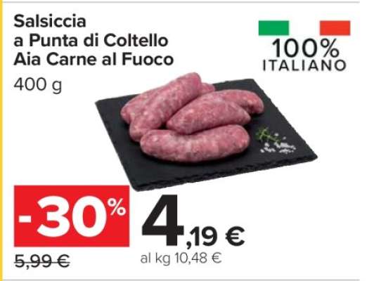 Salsiccia a Punta di Coltello Aia Carne al Fuoco