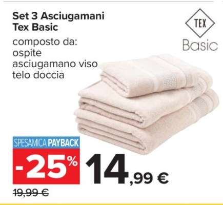 Set 3 Asciugamani Tex Basic