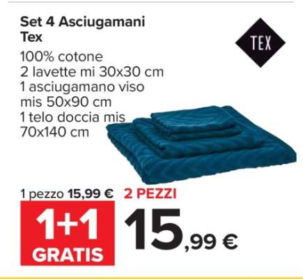 Set 4 Asciugamani Tex