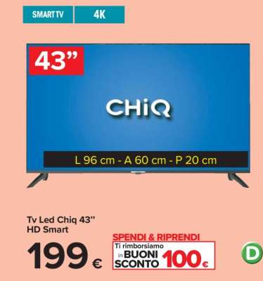 Tv Led Chiq 43” HD Smart