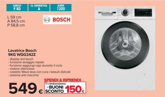Lavatrice Bosch 9KG WGG242Z