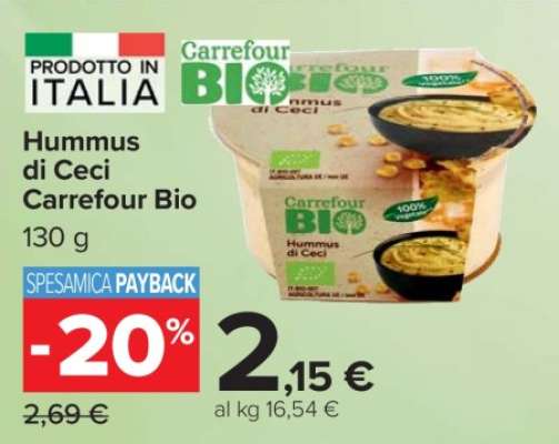 Hummus di Ceci Carrefour Bio