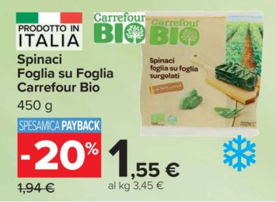 Spinaci Foglia su Foglia Carrefour Bio