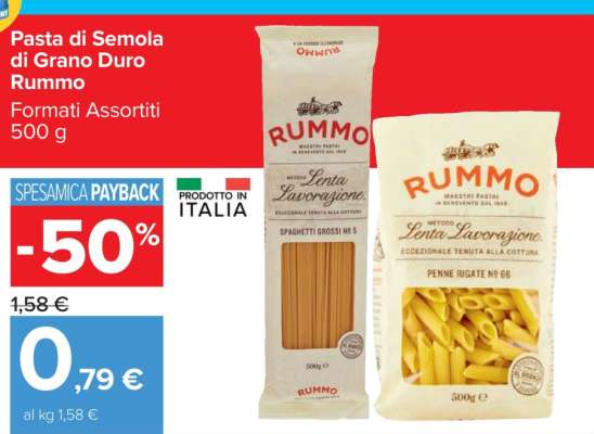 Pasta di Semola di Grano Duro Rummo