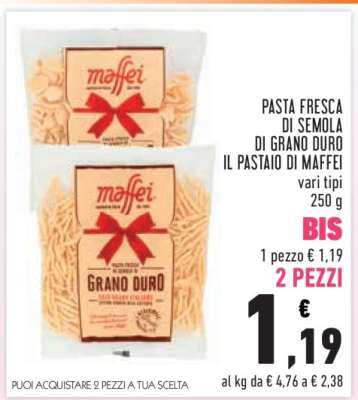 Pasta Fresca di Semola di Grano Duro Il Pastaio di Maffei