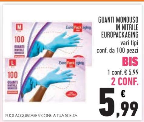 GUANTI MONOUSO IN NITRILE EUROPACKAGING