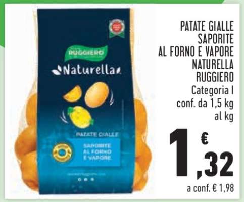 PATATE GIALLE SAPORITE AL FORNO E VAPORE NATURELLA RUGGIERO