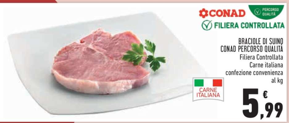 BRACIOLE DI SUINO CONAD PERCORSO QUALITÀ