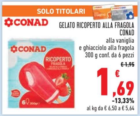 GELATO RICOPERTO ALLA FRAGOLA CONAD