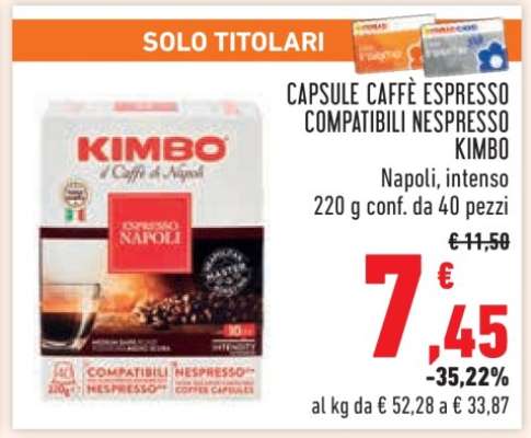 Capsule Caffè Espresso Compatibili Nespresso Kimbo