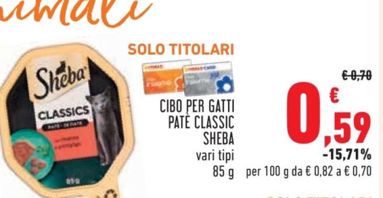 Cibo per gatti Paté Classic Sheba