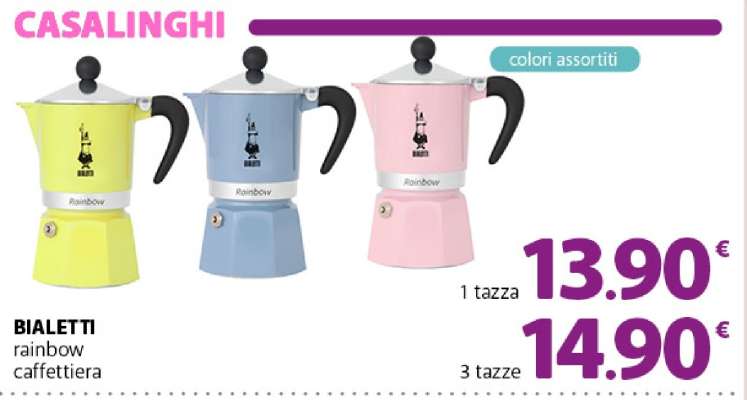 BIALETTI rainbow caffettiera 1 tazza