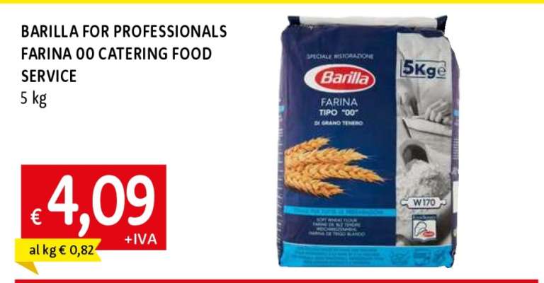 BARILLA FOR PROFESSIONALS FARINA 00 CATERING FOOD SERVICE