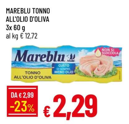 MAREBLU TONNO ALL’OLIO D’OLIVA