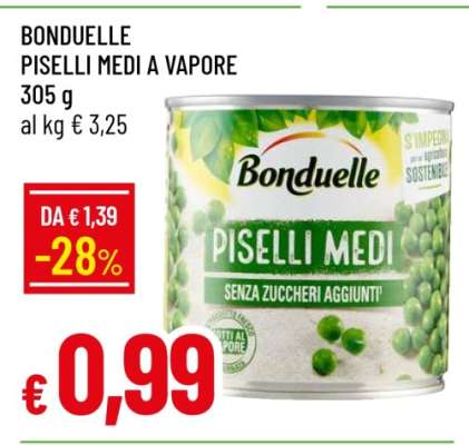 BONDUELLE PISELLI MEDI A VAPORE