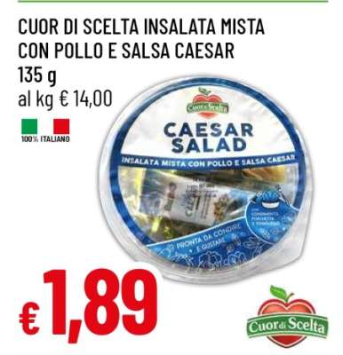 CUOR DI SCELTA INSALATA MISTA CON POLLO E SALSA CAESAR