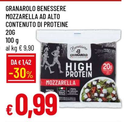 GRANAROLO BENESSERE MOZZARELLA AD ALTO CONTENUTO DI PROTEINE