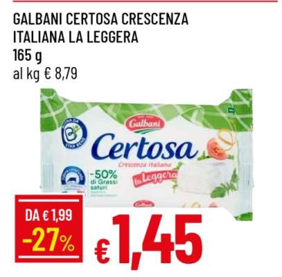 GALBANI CERTOSA CRESCENZA ITALIANA LA LEGGERA
