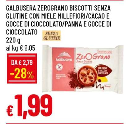 Galbusera Zerograno Biscotti Senza Glutine