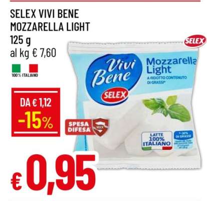 SELEX VIVI BENE MOZZARELLA LIGHT
